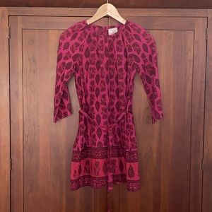 Peek, size xl/10, girls purple patterned dress